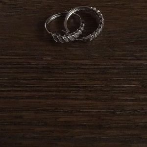 Sterling silver diamond accent earrings